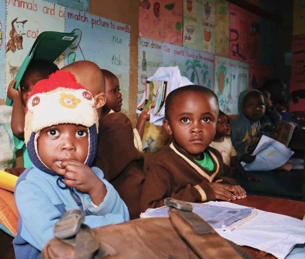 Students seated attentively in a classroom