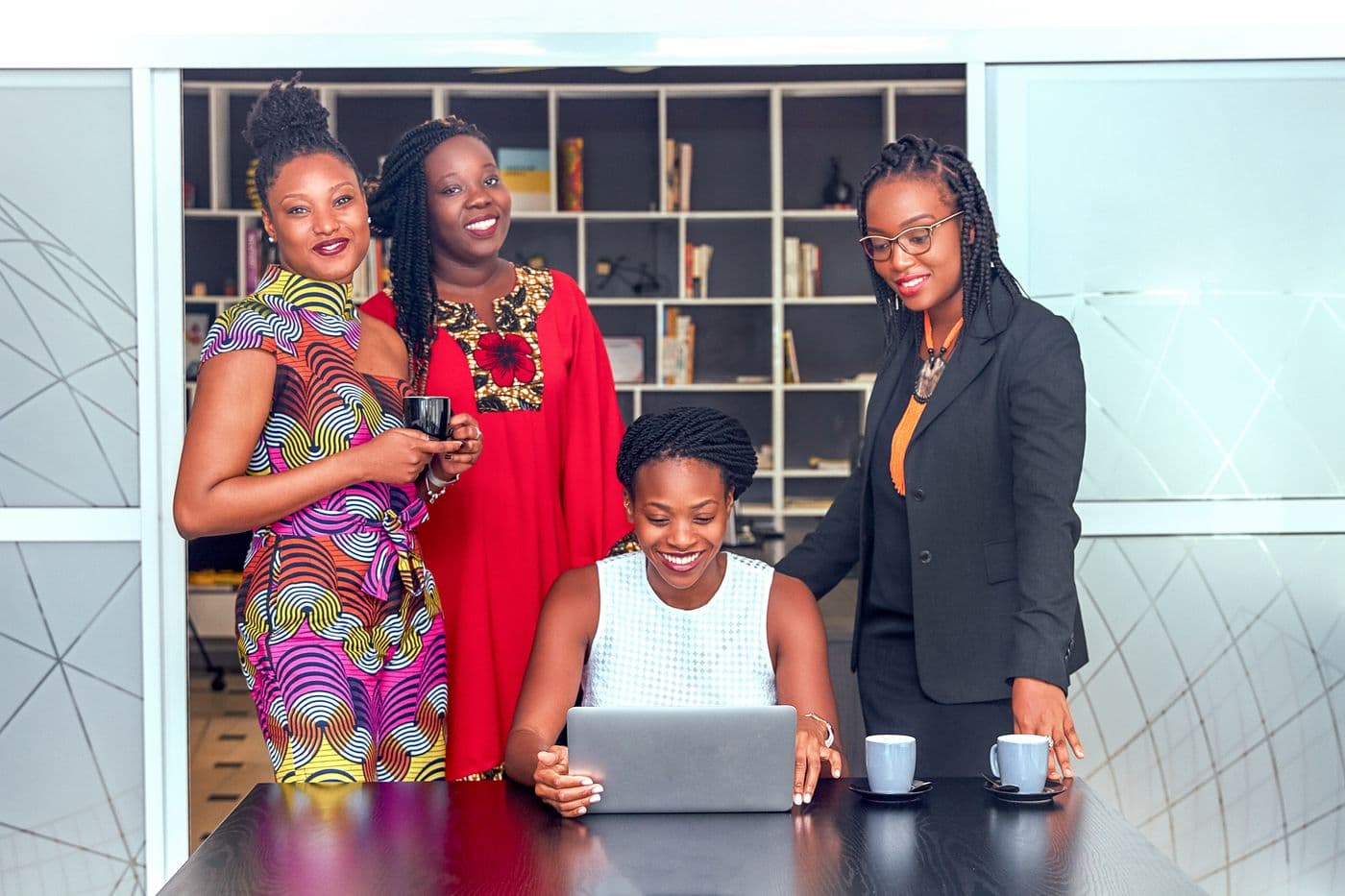 A group of African women collaborating together