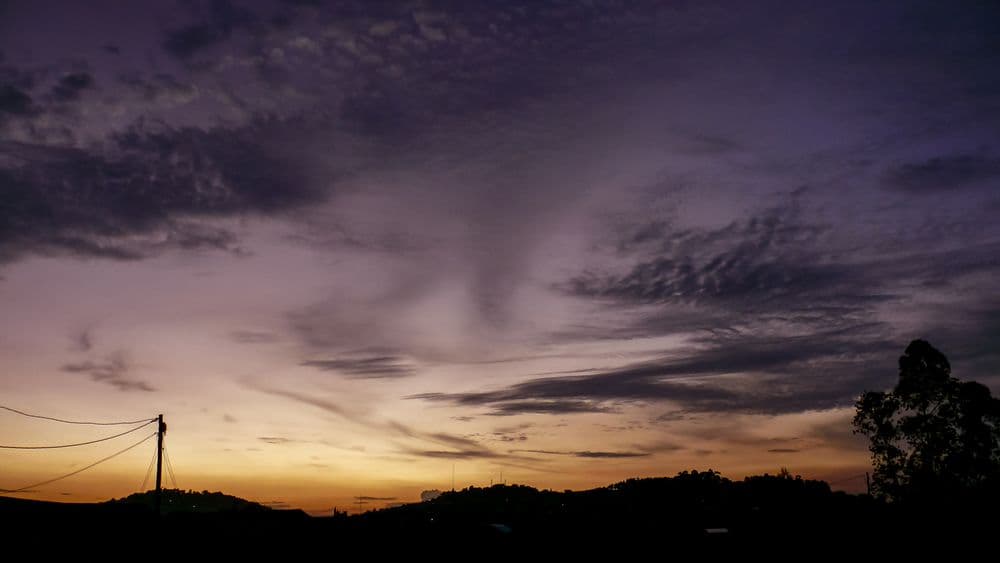Dramatic sunset over Kampala, Uganda